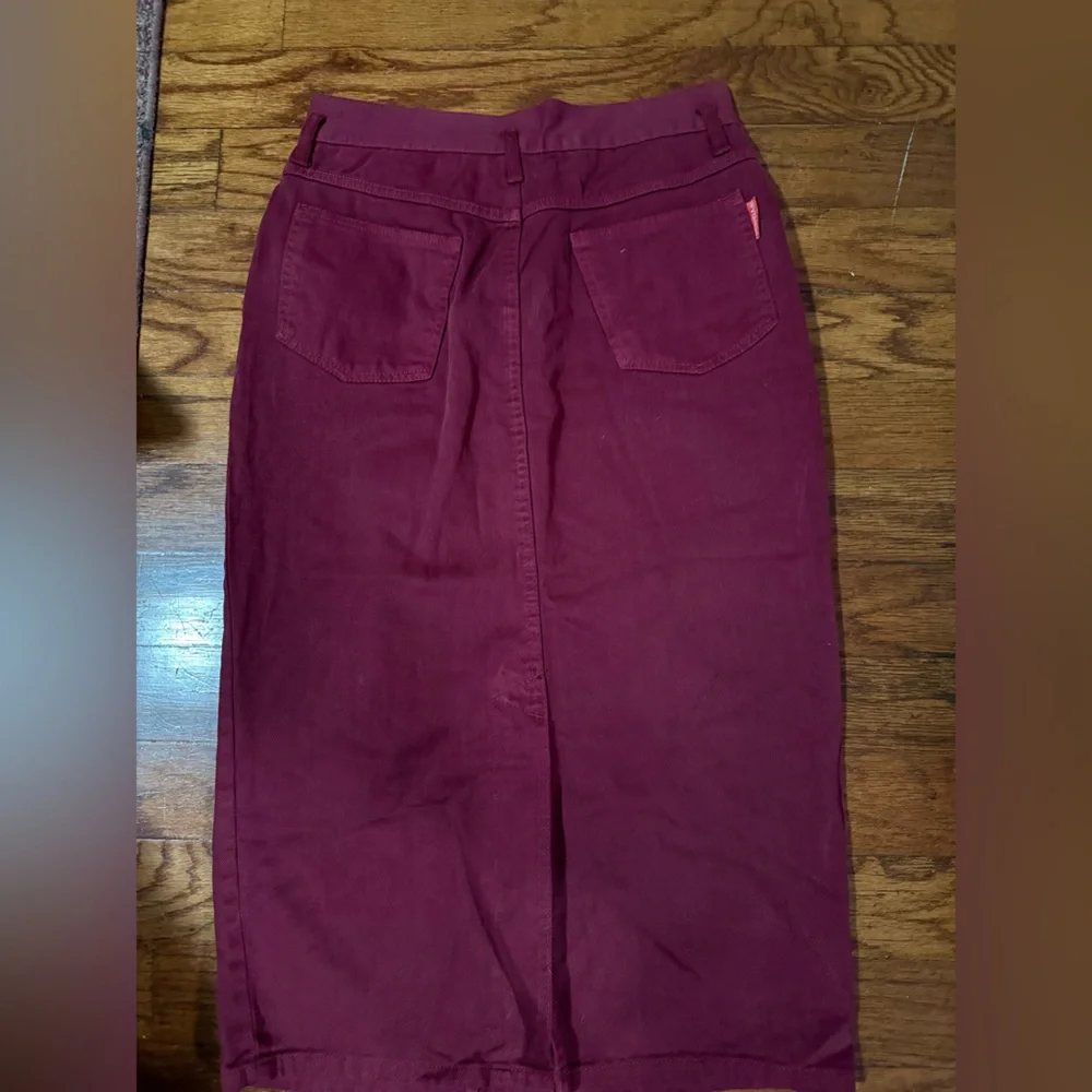 Women's Midi Skirt in Deep Wine (Runs small)
